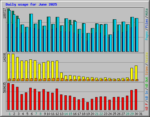Daily usage for June 2025