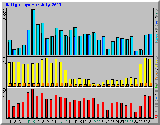 Daily usage for July 2025