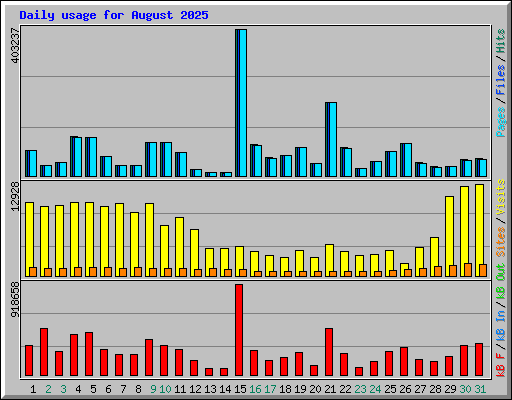 Daily usage for August 2025