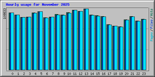 Hourly usage for November 2025
