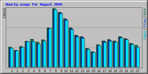 Hourly usage for August 2026
