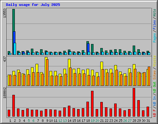 Daily usage for July 2025
