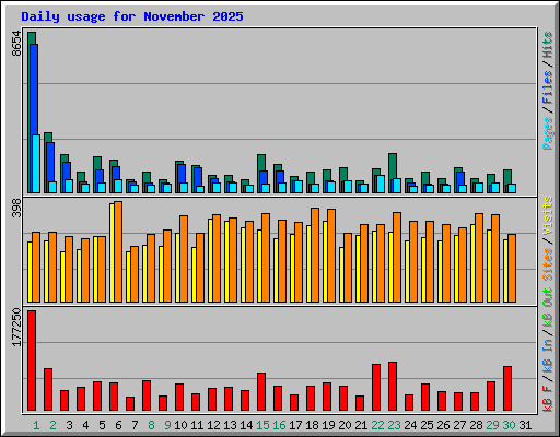 Daily usage for November 2025