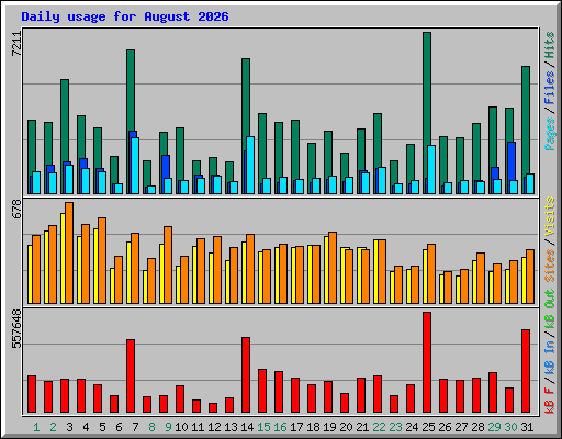 Daily usage for August 2026