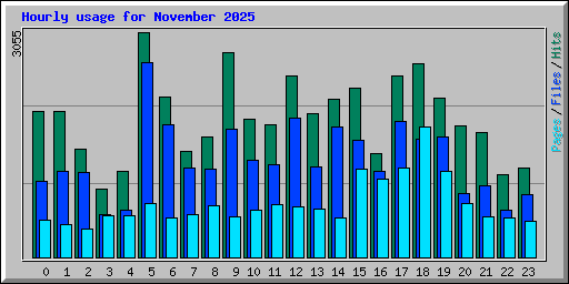 Hourly usage for November 2025