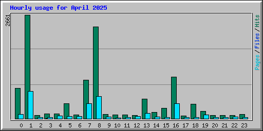 Hourly usage for April 2025