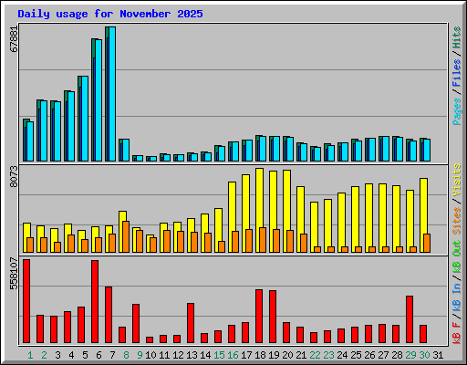 Daily usage for November 2025