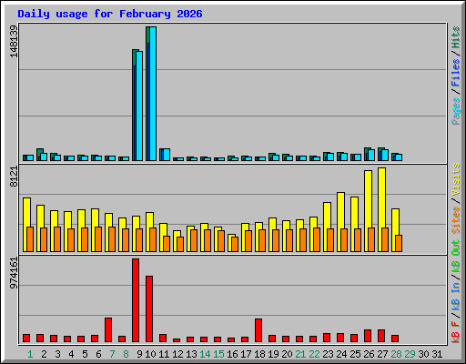 Daily usage for February 2026