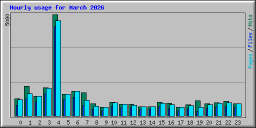 Hourly usage for March 2026