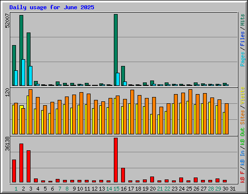 Daily usage for June 2025