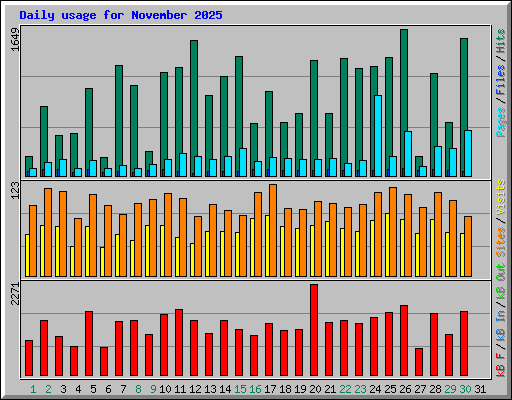 Daily usage for November 2025