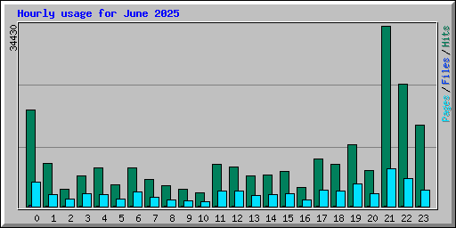 Hourly usage for June 2025