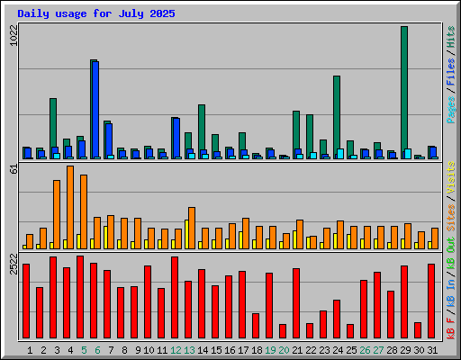 Daily usage for July 2025