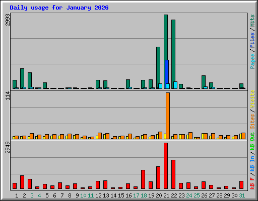 Daily usage for January 2026