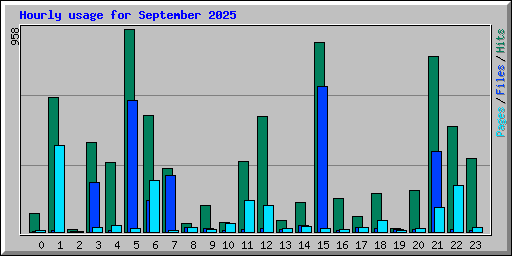 Hourly usage for September 2025