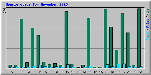 Hourly usage for November 2025