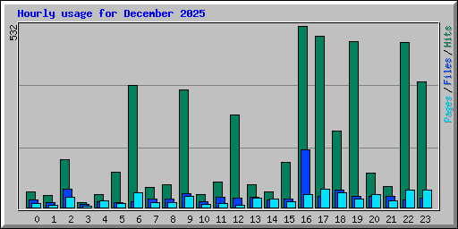 Hourly usage for December 2025